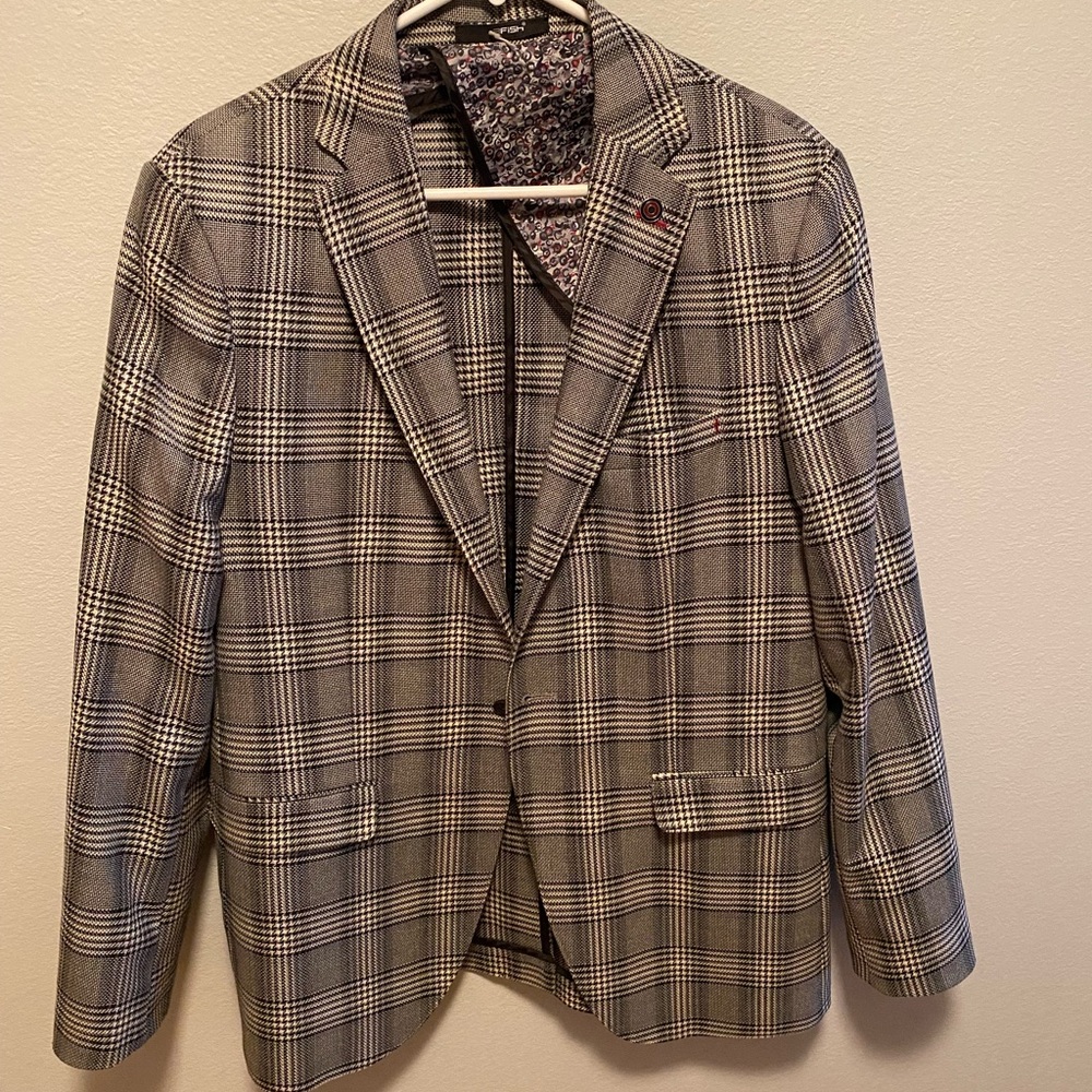 AFish Men’s Checkered Blazer